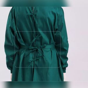 Bata de Médico de Algodón Transpirable, Ropa para Pacientes, Bata Quirúrgica Reutilizable con Puños Acanalados, Ropa de Aislamiento para Médicos - Product Image 5