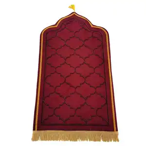 Высококачественный индивидуальный изысканный портативный двусторонний мусульманский молитвенный коврик, тканая пена с эффектом памяти, наполнение детских молитв, спальня