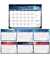 Kalender Dinding Spiral Custom Terlaris dengan Logo, Cetak Offset Warna-warni, Agenda Perencana Mingguan, Jam Meja