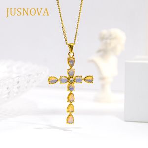 JUSNOVA-Collar de acero inoxidable pulido hecho a mano con piedras checas de oro de 18 quilates personalizado para mujer - Product Image 2