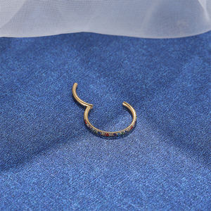 Renkli CZ açacağı menteşeli titanyum Septum burun halkası Piercing ile ASTM F136 titanyum vücut Piercing <span class=keywords><strong>Hoop</strong></span> kadınlar için - Product Image 4