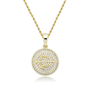 18k Gold Plated Hip Hop Jewelry Women Men Iced Out <strong>Coin</strong> Shape 12 Horoscope Constellations Pendant <strong>Necklace</strong> Zodiac Sign <strong>Necklace</strong> - Product Image 6