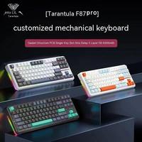 Keyboard Mekanik Nirkabel AULA F87 Pro 87 Tombol Triple-mode RGB Backlit 80% Layout Plastik Gaming Hot-Swap Grosir Baru