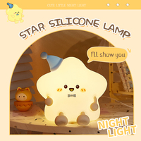 Veilleuse pour bébé en silicone en forme d'étoile, lampe tactile pour enfants, rechargeable, à intensité variable, LED, éclairage de chambre d'enfant, décoration, cadeau