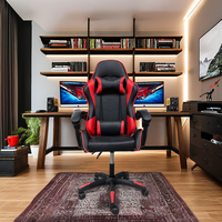 Chaise élévatrice ergonomique en cuir synthétique de style course Chaise de jeu de haute qualité Repose-pieds rotatif Ascenseur à gaz à 2 étages Utilisation commerciale