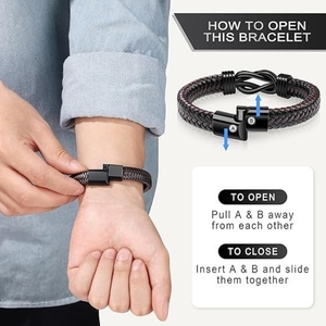 Classe di 2025 scuola superiore del College regali braccialetto per gli uomini intrecciato in pelle in acciaio inox nodo <span class=keywords><strong>bracciale</strong></span> per il <span class=keywords><strong>figlio</strong></span> fratello - Product Image 6