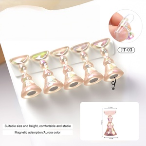 Base de exhibición de acrílico para arte de uñas con logotipo personalizado, con gemas de cristal, herramienta de exhibición con imanes y soporte para gel para práctica de uñas - Product Image 3