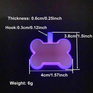 Vente en gros d'étiquette de chien silencieuse vierge avec logo personnalisé, échantillon gratuit, étiquette de chien gravable, étiquette d'identification d'animal de compagnie en silicone qui brille dans le noir - Product Image 3