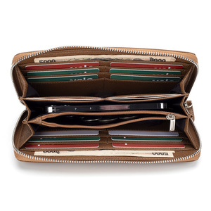 Lychee Textured AirTag <b>Wallet</b> With Card Slots <b>Long</b> Zippered Clutch Large Capacity Multifunctional Women's <b>Wallet</b> Light Brown 6 - Product Image 4