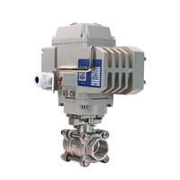 TOYI Actionneur électrique à moteur CC 12V de 2 pouces, vanne à boisseau sphérique filetée UPVC 2 voies 3 pièces, pour usage aquatique OEM, protection IP65 DN15-DN50