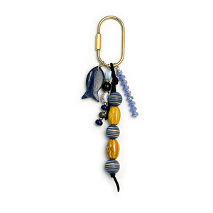Colgante de Bolso Vintage con Diseño de Pez Marino, Llavero de Cuentas de Madera a Rayas Coloridas, Hecho a Mano, Adorno Colgante para Bolso de Mujer, Ideal para Vacaciones - Product Image 5