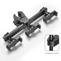 Support pratique rotatif à 360° à fixation rapide, pince robuste, hauteur réglable, adaptateur de montage sur trépied pour tablette et double téléphone portable, pour lit et bureau
