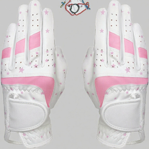 Guantes de Golf con Diseño de Estrellas Blancas y Rosas, Material de PU Perforado y Transpirable para Entrenamiento Deportivo al Aire Libre - Product Image 3