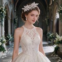 Accessoires de coiffure de mariage transfrontaliers pour adultes : Coiffe nuptiale, coiffure à strass faite à la main, bandeau de mariage pour chignons