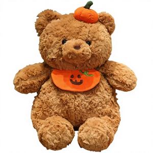 Oso de Peluche de Calabaza de Halloween, Juguete de Peluche con Forro de Franela y Malla, Tela Súper Suave, Regalo para Fiestas - Product Image 1