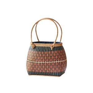 Panier à main en bambou en forme de seau, écologique, pour filles, accessoire photo, utilisation sur scène, couleur unie - Product Image 4