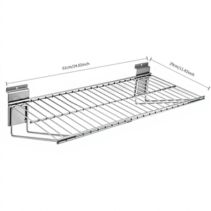 24 英寸 x 11 英寸重型车库家用物品储物展示架板条墙配件架壁挂式网状金属架 - Product Image 4