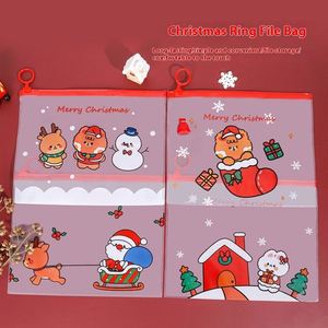 Bolsa de Archivo Navideña con Dibujos Animados, Bolsa con Cierre para Estudiantes, Bolsa Transparente para Almacenamiento de Papelería A6, Bolsa Multifuncional de Plástico con Cierre - Product Image 2