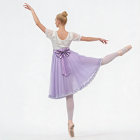 Robe longue de ballet romantique bicolore violette et blanche AL-R0092 pour bal de remise des diplômes, spectacle sur scène, tenue de danse pour femmes et filles
