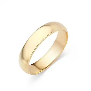 Fijne Sieraden 10K Massief Gouden Sieraden 10K 14K 18K Echte Mannen Ring Ronde Klassieke Trouwring Ring Ring Ring Sieraden