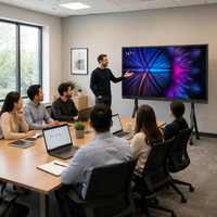 Écran de bureau LED P1.53 au design moderne, machine de conférence tout-en-un, protection des yeux, anti-lumière bleue, fréquence de rafraîchissement 3840 Hz