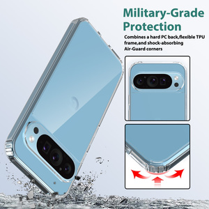 2024 nueva funda de teléfono transparente de acrílico duro de TPU suave a prueba de golpes para Google <span class=keywords><strong>Pixel</strong></span> 9 Gel parachoques antiarañazos contraportada - Product Image 5