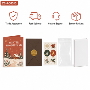 การ์ดป๊อปอัพ 3 มิติ ดีไซน์ดั้งเดิม ZS-PC0315 ชุดการ์ดคริสต์มาส วินเทอร์วันเดอร์แลนด์ เต็นท์ ซานต้า สโนว์แมน เพนกวิน ตัดด้วยเลเซอร์ - Product Image 6