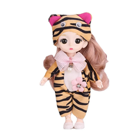 Vêtements pour poupées BJD de 6 pouces, tenues pour filles, vêtements pour poupées d'enfants, 12 animaux du zodiaque, style dessin animé, accessoires en tissu