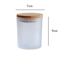 LKA03P Vente en gros, faible MOQ, pots à bougies en verre ambré dépoli transparent de 7 oz avec couvercle en bois