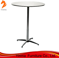 Table de bar ronde en bois massif, style moderne et minimaliste, avec pieds pliants réglables en hauteur, pour usage commercial, vente en gros d'usine