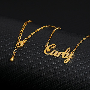 Collana con Nome Personalizzato Placcata Oro, Collane con Nome Personalizzate in Acciaio Inossidabile, Collana Trendy per Bambini con Ciondolo - Product Image 4