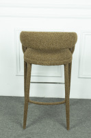 Chaise de bar moderne de luxe en tissu léger, chaise de salle à manger pour la maison, dossier simple, accoudoirs courbes, tabouret de bar haut design