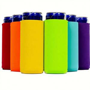 Sublimation Vinyl DTF Premium Quality 12oz Neoprene Skinny Slim Can Cooler Sleeves for <b>Beer</b> Energy Drinks with Closure-Free - Product Image 2
