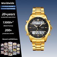 Jam Tangan Digital SKMEI 2049 Pria Layar Ganda, Tali Baja Anti Karat, Tahan Air 30M, Multi-warna, Langsung dari Pabrik, Cocok untuk Hadiah Bisnis