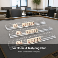 Support de rangement en acrylique transparent pour tuiles de Mahjong, organisateur de bureau à fentes ondulées pour jeu de Mahjong, présentoir et support de rangement pour la maison et le club