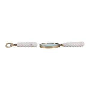 Scultura con lente d'ingrandimento e apribottiglie con manico in marmo, accessorio decorativo per tavolino da caffè, mensola, soggiorno - Product Image 4