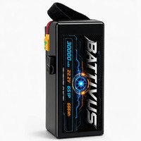 بطارية BATTIVUS 22.2 فولت 30000 مللي أمبير 6S1P 666 واط ساعة للطائرات بدون طيار، 191 واط ساعة لكل كيلوجرام، للاستخدام الصناعي والزراعة، متوافقة مع UN38.3 MSDS
