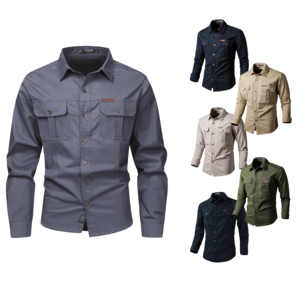 Camicia Giacca da Uomo di Alta Qualità per Esterni, 100% Cotone, Maniche Lunghe, con Tasche Multiple, Taglie Grandi Disponibili - Product Image 2