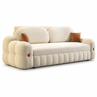 Canapé-lit convertible en tissu, style minimaliste et multifonctionnel, fabriqué sur mesure à l'usine de Foshan, pour la décoration du salon.