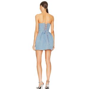 Vestidos Mini de Mezclilla Elegantes para Mujer, Vestido Tipo Camiseta con Rayas, Falda Decorativa con Flores y Lentejuelas para Mujer - Product Image 3