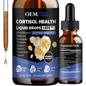 Suplemento de Gotas Líquidas de Cortisol para el Equilibrio Hormonal en Mujeres, con Magnesio, <span class=keywords><strong>Ashwagandha</strong></span>, L-Teanina, Fosfatidilserina, Cápsulas de Cortisol - Product Image 1