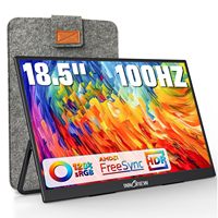 Moniteur portable 18,5 pouces 100 Hz 120 % sRGB 1080p FHD IPS, grands moniteurs portables pour ordinateur portable USB C HDMI HDR, moniteur de voyage