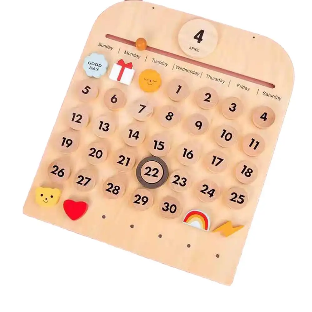 Montessori pädagogisches Holz spielzeug Holz kalender Baby kognitives frühes Lernen Puzzle Dekoration Spielzeug Kinder Weihnachts geschenke