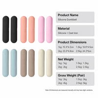 Haltères personnalisés avec logo, haltères en silicone pour la maison, haltères de yoga et de pilates, mancuernas, haltères de gym, pesas de gimnasio, gantel