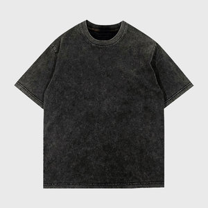 ผู้ผลิตเสื้อยืดคุณภาพสูงแบบ DTG สั่งทำได้ ทรงหลวม ไหล่ตก ผ้าหนา 100% คอตตอน วินเทจ ล้างสีแบบแอซิดวอช - Product Image 1