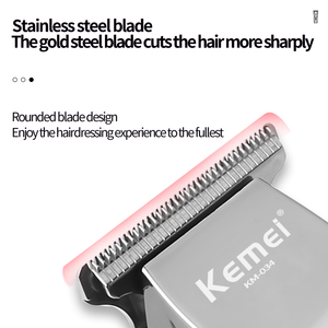 Kemei KM-034 Plata, Cortadora de Pelo para Hombre, Batería de 1500mAh, 6500 RPM, Alta Potencia, Recargable por USB, Mini Recortadora de Barba, Proveedor Mayorista - Product Image 3