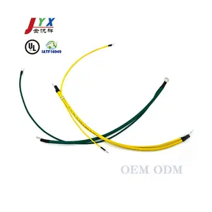 JYX ODM/OEM Pre-insulated Terminal Rv2-4 RNB3-5 Naked Crimp Ring Yellow Green Ground Wire Harness With UL