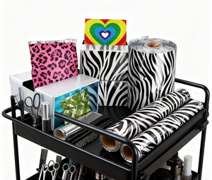 ฟอยล์อลูมิเนียมกันลื่นแบบนูนลาย OEM สำหรับมืออาชีพ พิมพ์ลายตามสั่ง สำหรับฟอยล์ทำสีผม ไฮไลท์ และย้อมสีผมในร้านเสริมสวย - Product Image 5