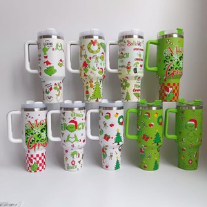 Elonna Large-Capacity <b>Grinch</b>-Themed Stainless Steel Insulated Tumbler with Handle Cold/Hot Retention Factory - Product Image 6