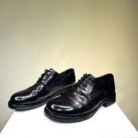 Chaussures Derby habillées pour hommes en cuir véritable, mi-mollet, cousues Goodyear, à enfiler, antidérapantes, anti-odeur, toutes saisons